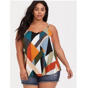 TORRID SOPHIE GEO PATTERN GAUZE SWING CAMI